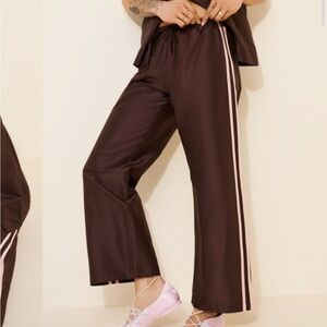 Taffeta silk cropped Track Pants